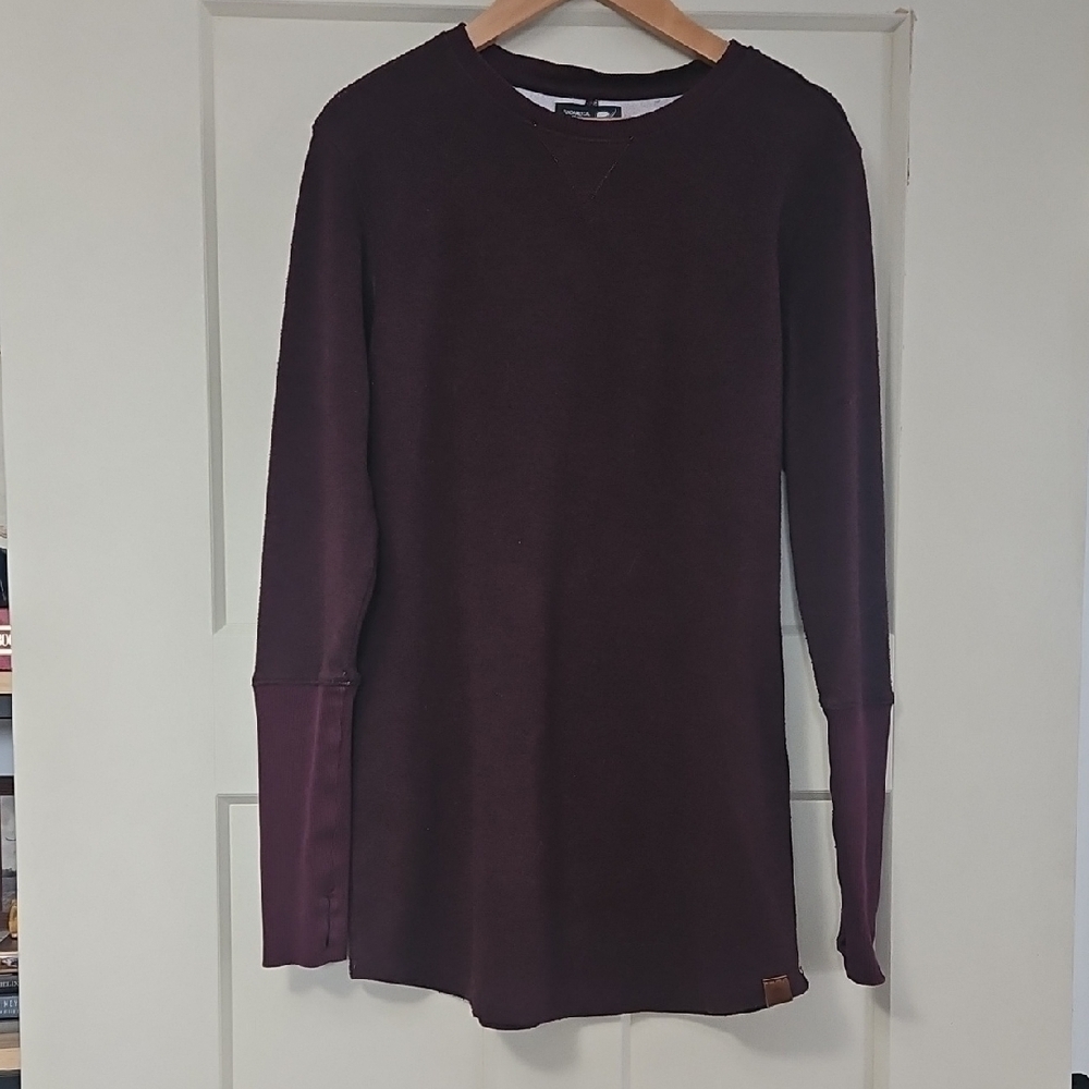 Long Sleeve Women's Crewneck Tee in Deep Plum
